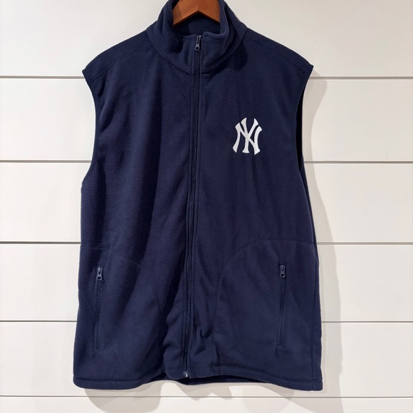 New York Yankees Other - NY Yankees Navy Fleece Vest XL Full Zip Minimalist Streetwear Sportswear